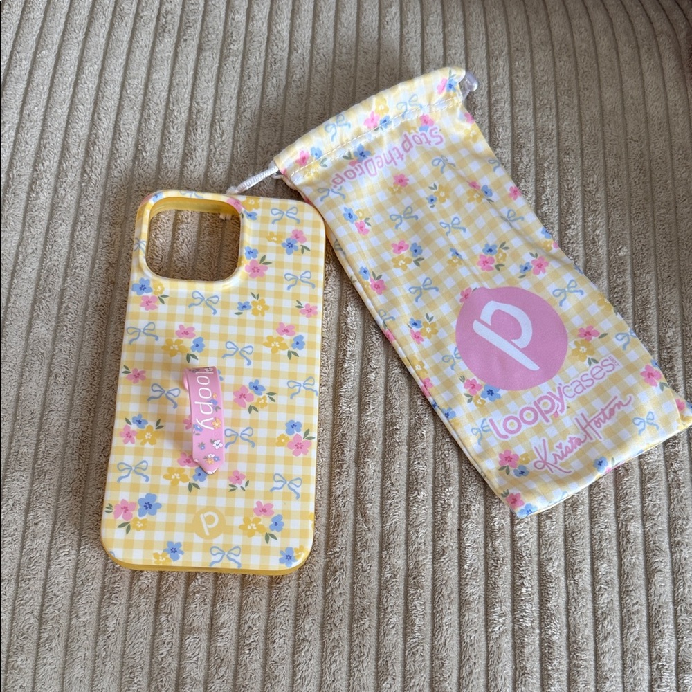 Loopy Krista Collab Yellow Plaid Floral iPhone 16 Pro Max Case